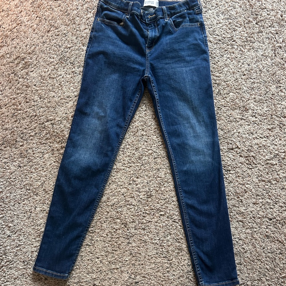 Abercrombie Kids Girls Blue Jeans- High Rise - Picture 3 of 4